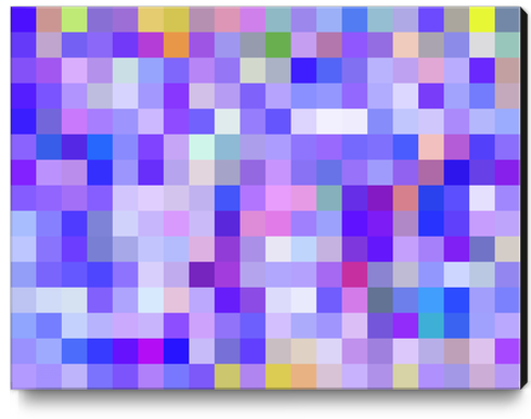 geometric square pixel pattern abstract background in blue pink purple Canvas Print by Timmy333