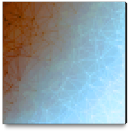 geometric pixel square pattern abstract background in brown blue Canvas Print by Timmy333