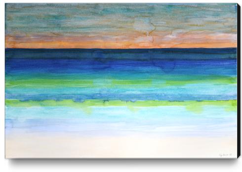 White Beach At Sunset Canvas Print by Heidi Capitaine