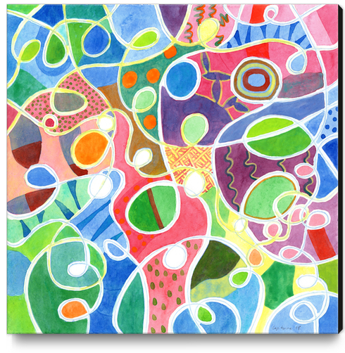 Jubilant Loops Pattern  Canvas Print by Heidi Capitaine