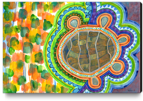 Weird Turtle in picturesque Blobs Pattern  Canvas Print by Heidi Capitaine