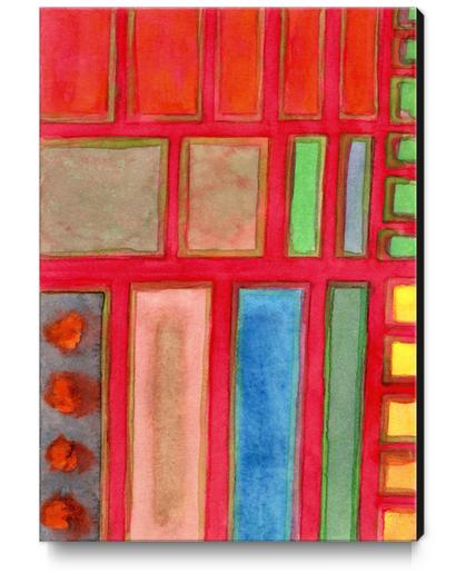 Some Chosen Rectangles ordered on Red  Canvas Print by Heidi Capitaine