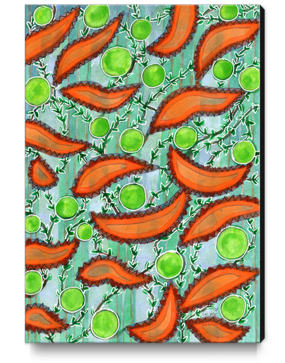 Hot Peppers and Crisp Peas Pattern  Canvas Print by Heidi Capitaine