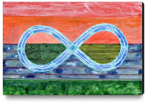 Eternity Symbol over flat Landscape  Canvas Print by Heidi Capitaine