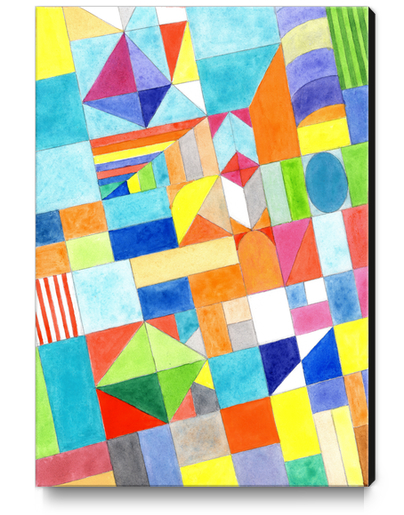 Playful Colorful Architectural Pattern  Canvas Print by Heidi Capitaine