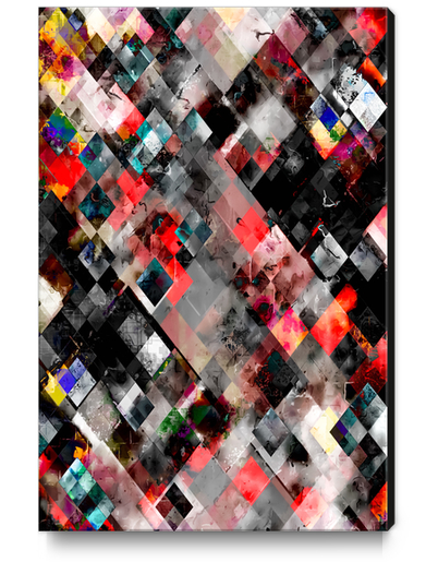 geometric pixel square pattern abstract background in red blue Canvas Print by Timmy333