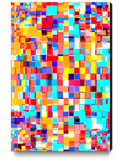 graphic design geometric pixel square pattern abstract background in red blue orange yellow Canvas Print by Timmy333
