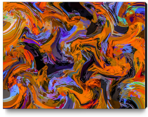 geometric line painting abstract background in brown orange purple Canvas Print by Timmy333