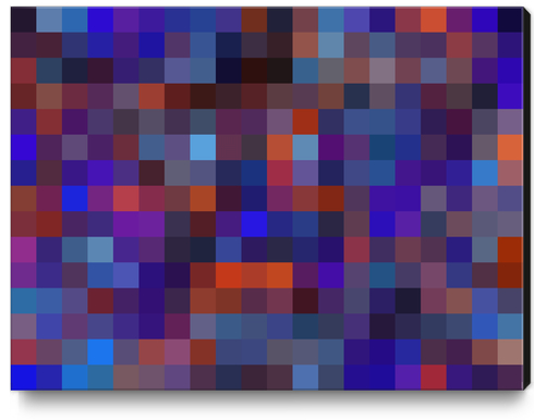 geometric square pixel pattern abstract background in blue purple orange Canvas Print by Timmy333
