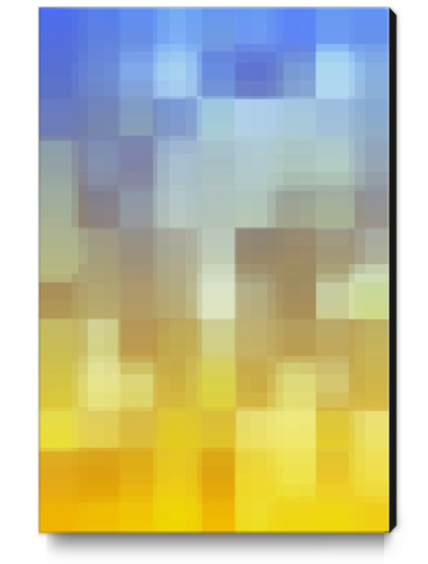 graphic design geometric pixel square pattern abstract background in yellow blue Canvas Print by Timmy333