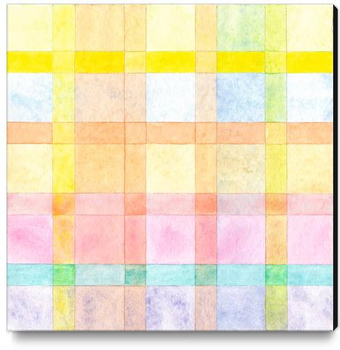 Pastel colored Watercolors Check Pattern  Canvas Print by Heidi Capitaine