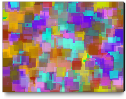geometric square pattern abstract background in pink blue purple brown Canvas Print by Timmy333