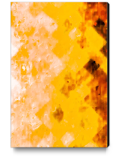 geometric pixel pattern painting abstract in brown and yellow Canvas Print by Timmy333