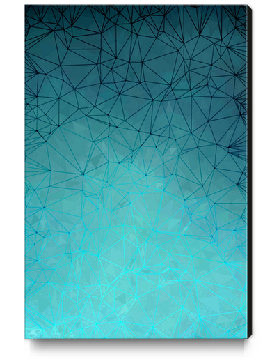 fractal geometric line pattern abstract art in green blue Canvas Print by Timmy333