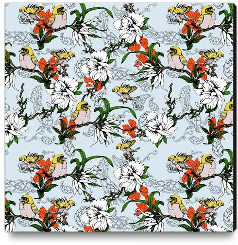 The Birds and the Paisley Garden Canvas Print by mmartabc