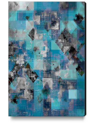 graphic design geometric pixel square pattern abstract background in blue black Canvas Print by Timmy333