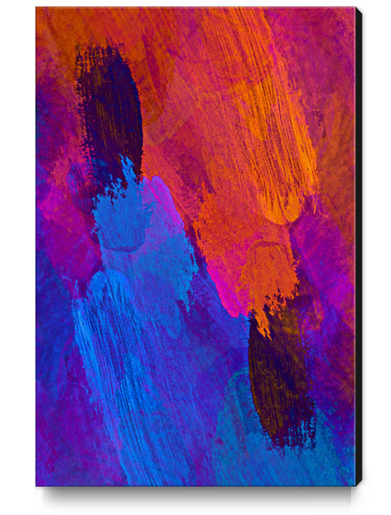 abstract splatter brush stroke painting texture background in purple blue red pink orange Canvas Print by Timmy333