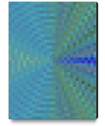 geometric square pixel pattern abstract background in blue and green Canvas Print by Timmy333