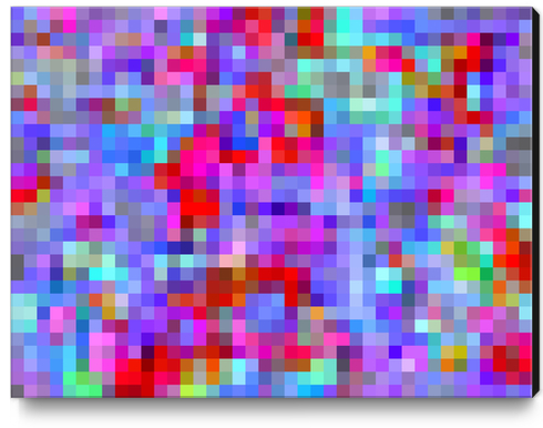 geometric square pixel pattern abstract background in pink blue purple Canvas Print by Timmy333