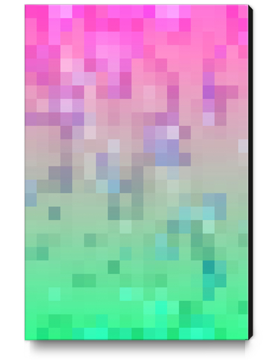 graphic design geometric pixel square pattern abstract background in pink blue green Canvas Print by Timmy333