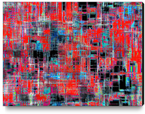 geometric art texture abstract background in red blue black Canvas Print by Timmy333