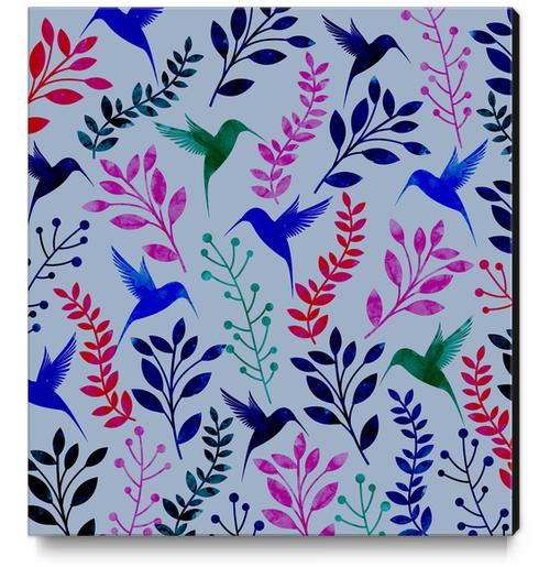 WATERCOLOR FLORAL AND BIRDS X 0.2 Canvas Print by Amir Faysal