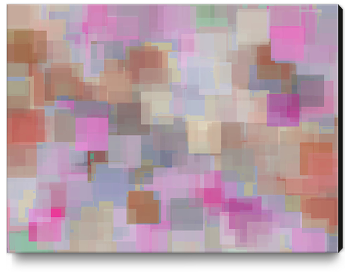 geometric square pattern abstract background in pink brown purple Canvas Print by Timmy333