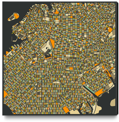 BROOKLYN MAP 2 Canvas Print by Jazzberry Blue
