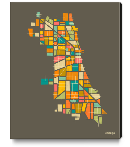 CHICAGO NEIGHBORHOODS Canvas Print by Jazzberry Blue