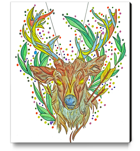 Colorful deer Canvas Print by RomArt