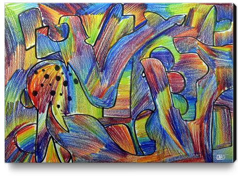 Foule multicolore Canvas Print by Denis Chobelet