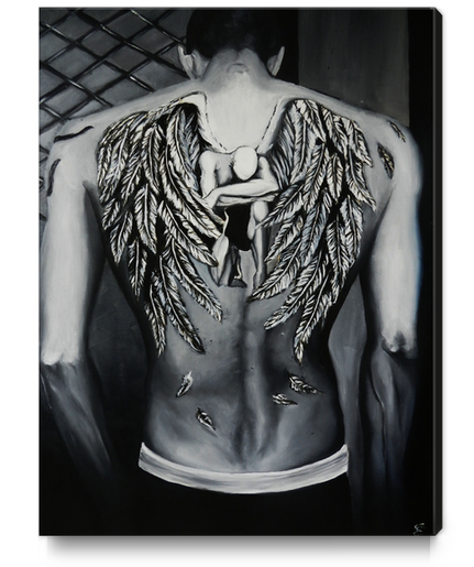 Angel back Canvas Print by Emy Calmel
