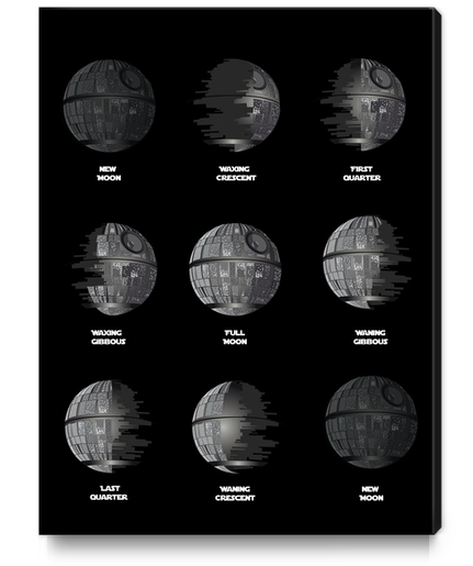 The Death Star Moon phase Canvas Print by TenTimesKarma