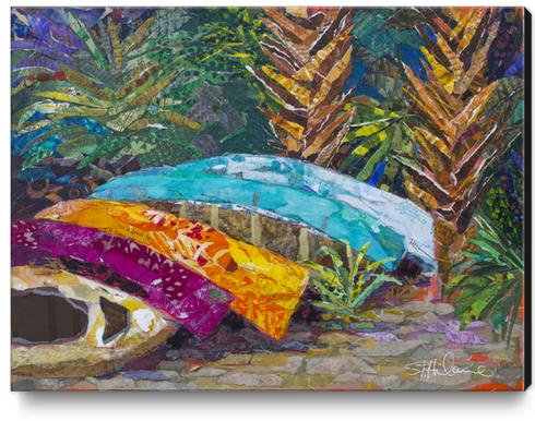 Tropical Canoes Canvas Print by Elizabeth St. Hilaire