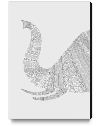 Elephant (on grey) Canvas Print by Florent Bodart - Speakerine