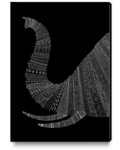 Elephant (on black) Canvas Print by Florent Bodart - Speakerine