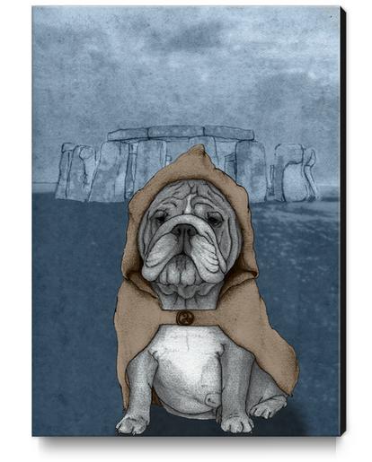 English Bulldog With Stonehenge Canvas Print by Barruf
