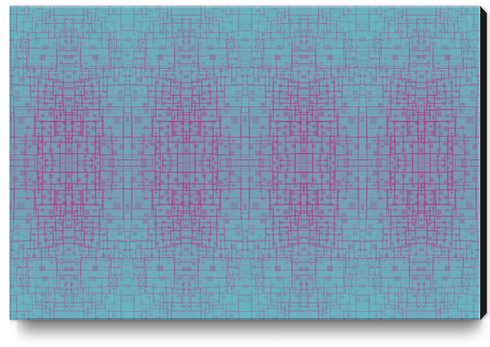 graphic design geometric symmetry square line pattern art abstract background in pink blue Canvas Print by Timmy333