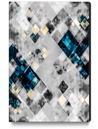 graphic design geometric pixel square pattern art abstract background in blue black Canvas Print by Timmy333