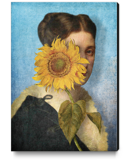 Girl with Sunflower 2 Canvas Print by DVerissimo