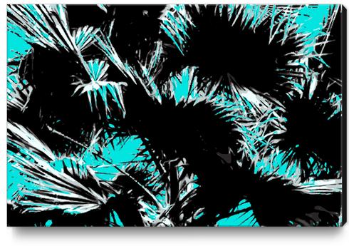 palm leaf abstract with blue background Canvas Print by Timmy333