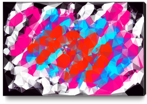 psychedelic geometric polygon abstract in pink red blue Canvas Print by Timmy333