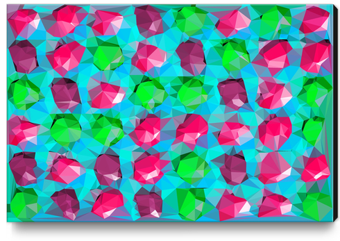 geometric polygon abstract pattern in pink blue green Canvas Print by Timmy333