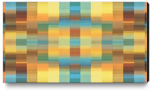 orange blue and brown plaid pattern abstract background Canvas Print by Timmy333