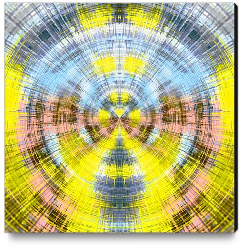 yellow blue and pink circle plaid pattern abstract background Canvas Print by Timmy333