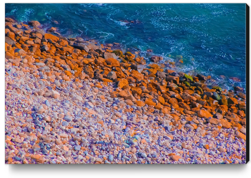 ocean with blue water and rock in summer Canvas Print by Timmy333