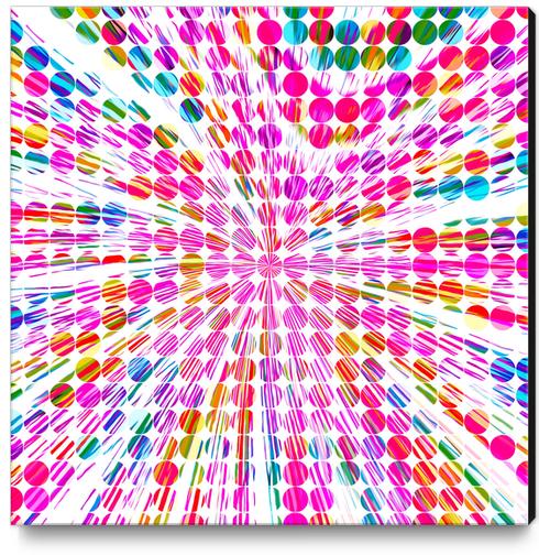pink blue and yellow circle pattern  Canvas Print by Timmy333