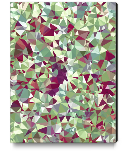 geometric triangle pattern abstract in green red Canvas Print by Timmy333