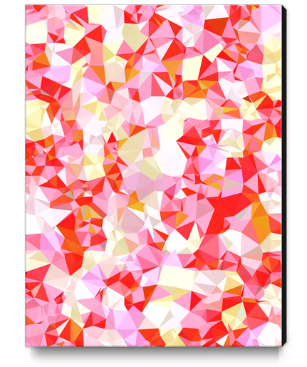 geometric triangle pattern abstract in pink red orange Canvas Print by Timmy333