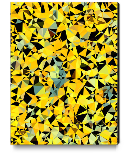 geometric triangle pattern abstract in yellow green black Canvas Print by Timmy333